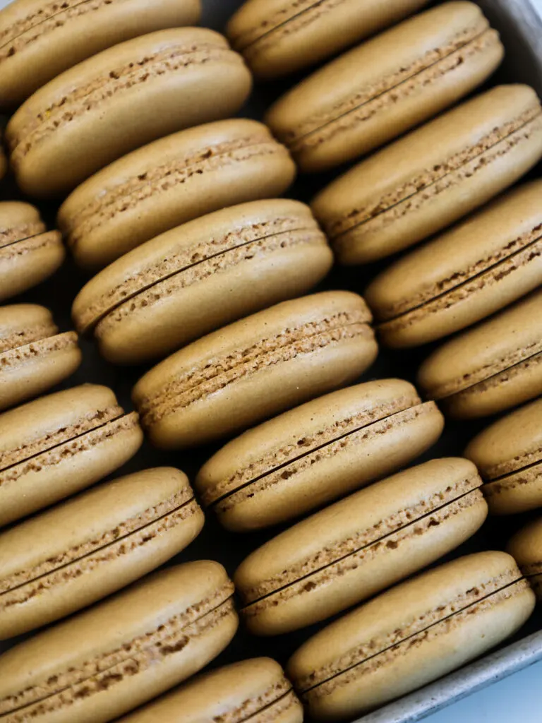 image of matched up chocolate macaron shells
