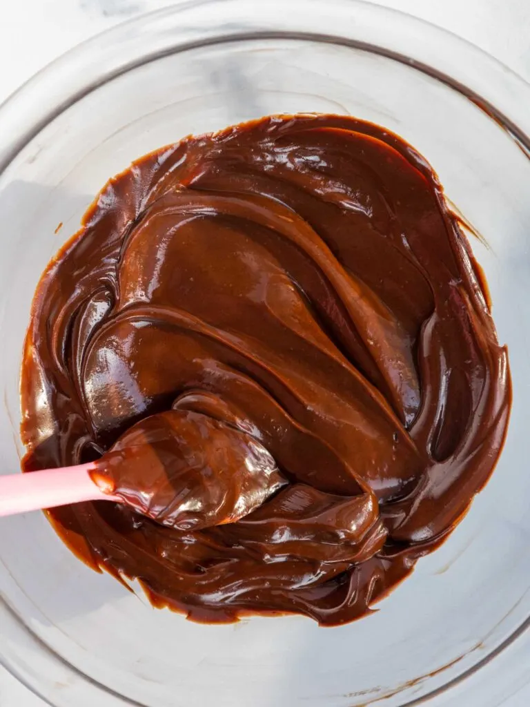 image of dark chocolate ganache at room temperature
