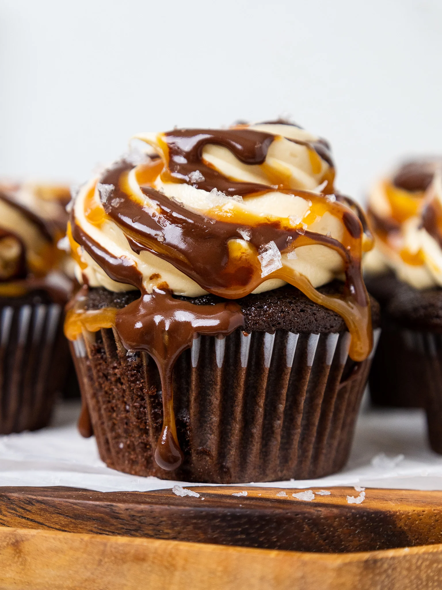 image of chocolate caramel cupcakes