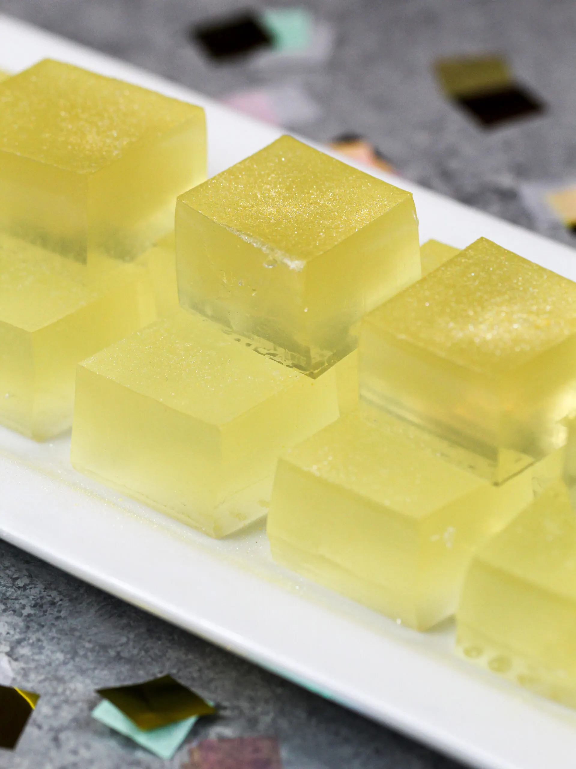 image of champagne jello shots made for new years eve