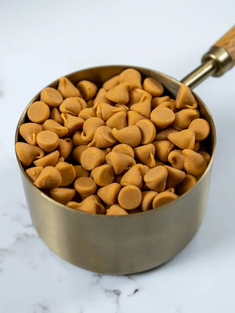 image of butterscotch chips in a measuring cup