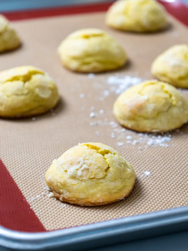 image of lemon crinkle cookies that didn't spread properly