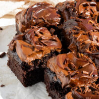 image of a chocolate snack cake that's been cut into to show how tender and moist it is