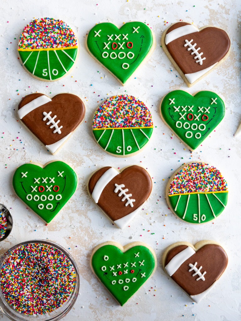image of cute football sugar cookies