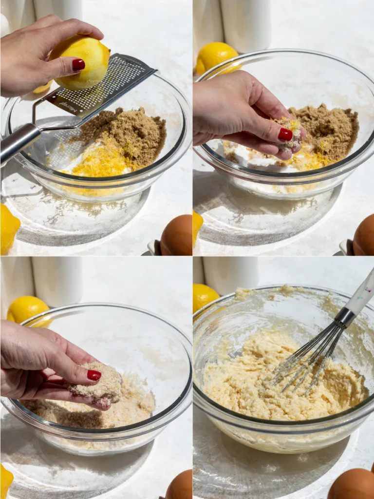 image of lemon roll filling being made