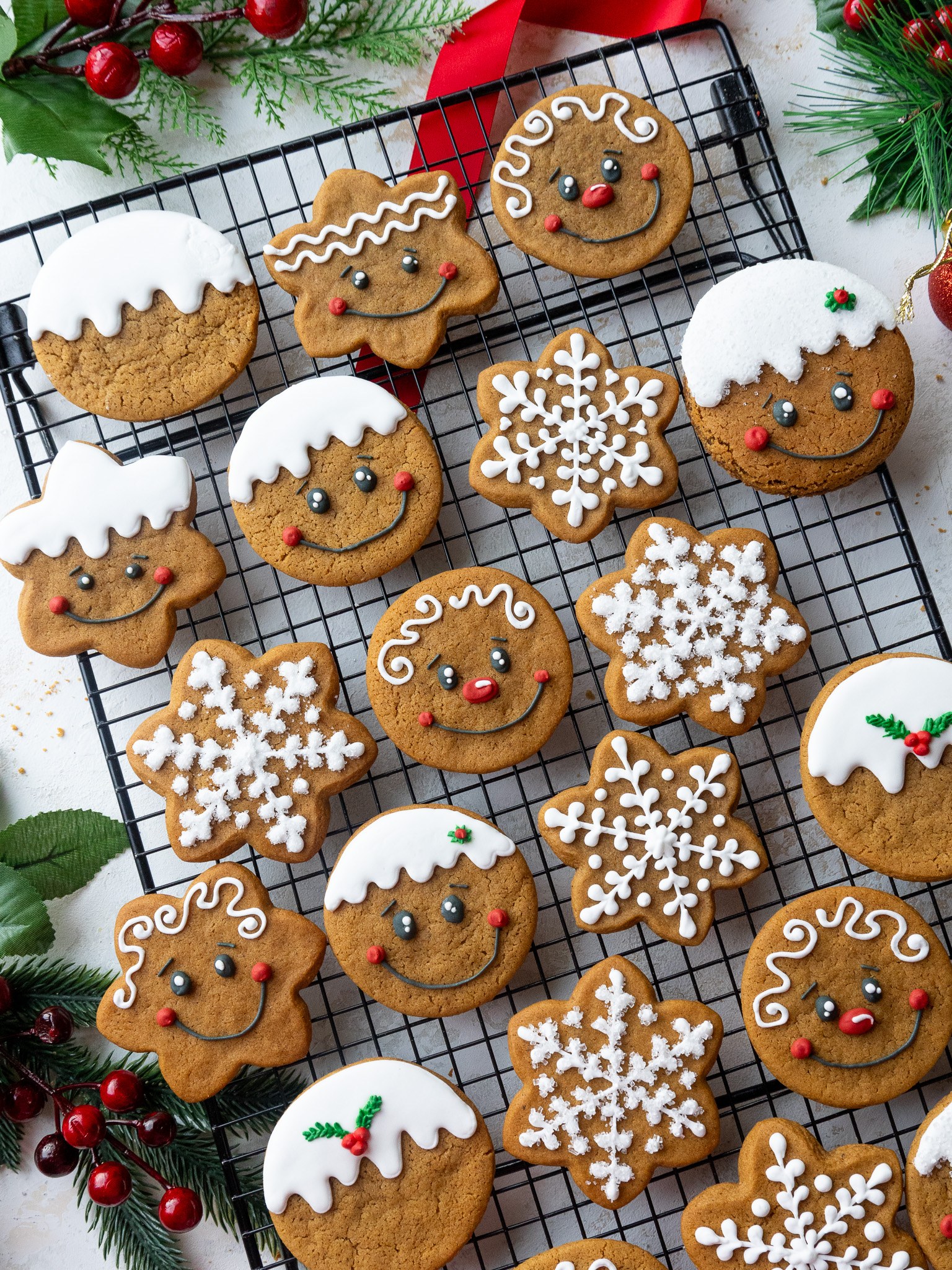 image of frosted gingerbread man cookies with royal icing