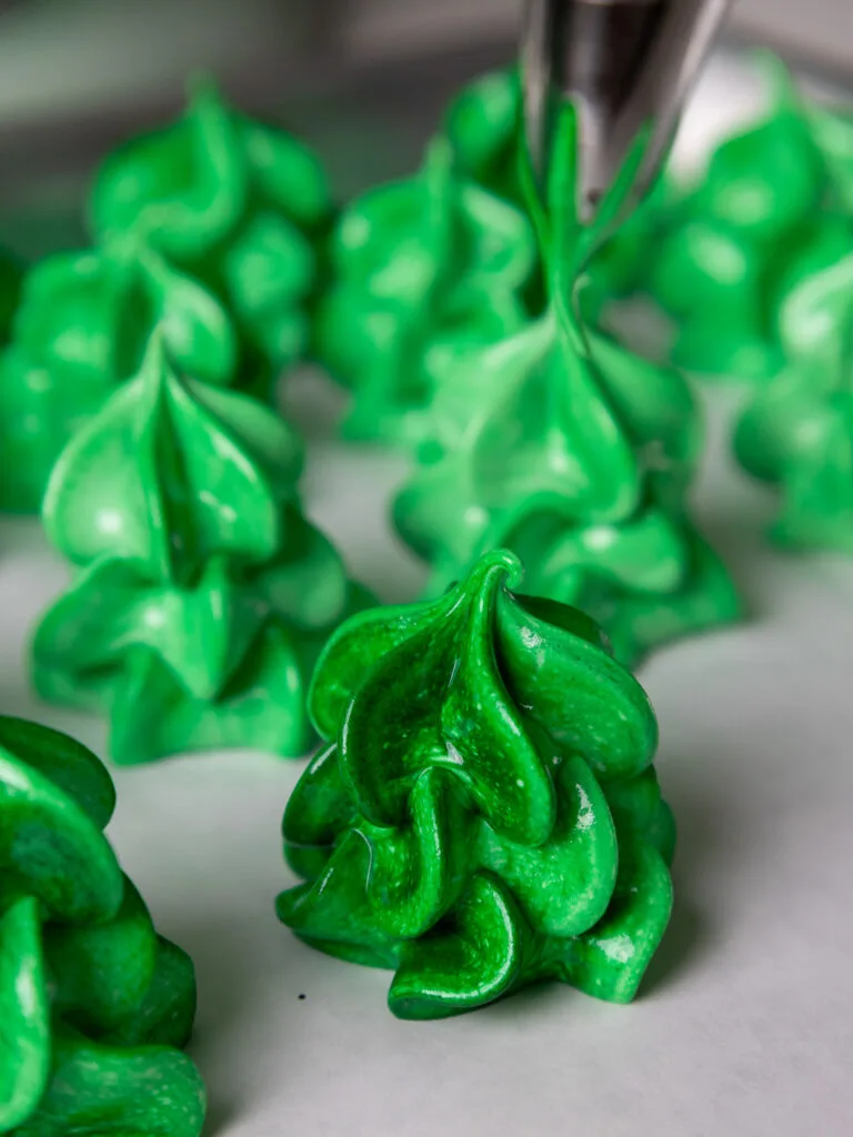 image of meringue trees being piped