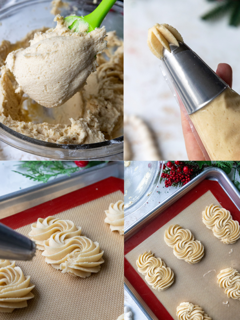 image of pretty butter cookies being piped