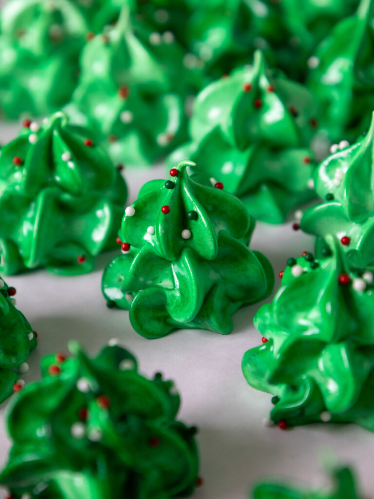 image of a cute green meringue Christmas tree