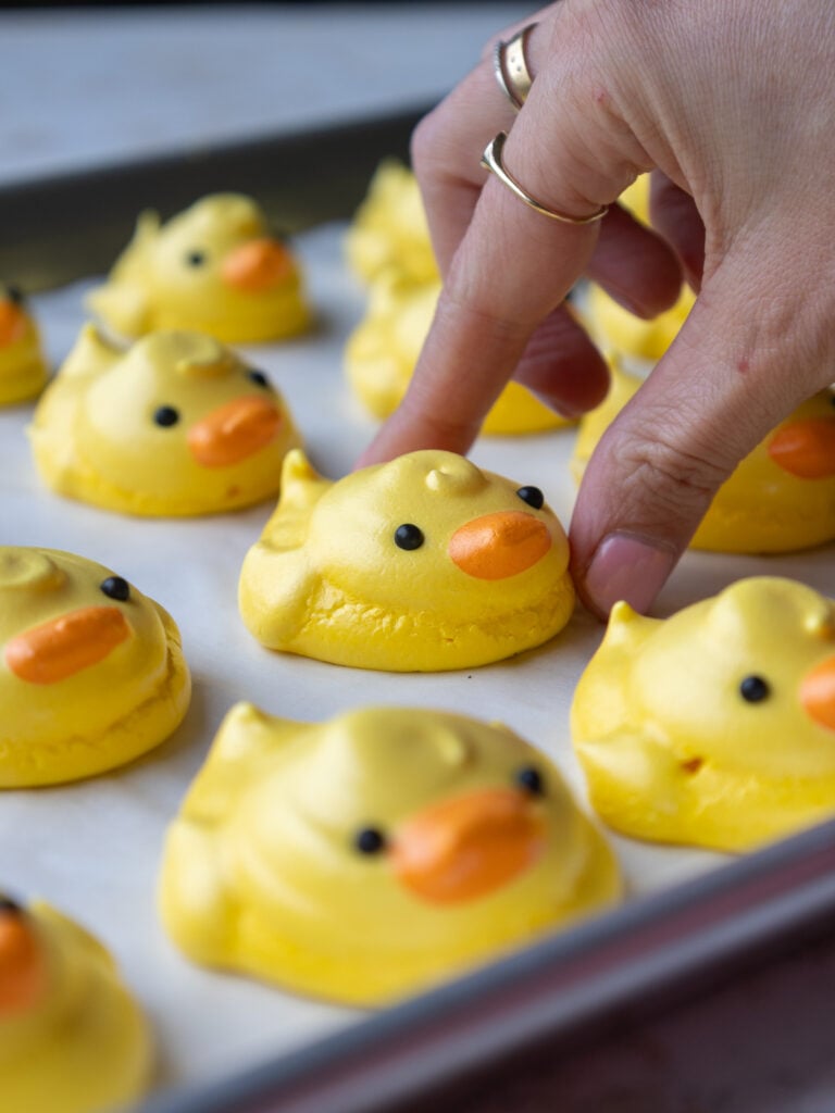 image of baked meringue chicks