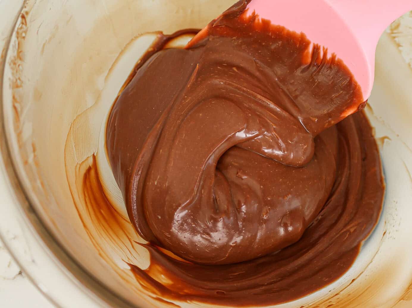 image of chocolate ganache filling for macarons that's been chilled and is ready to be used to fill macarons