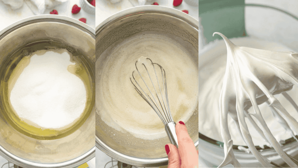 image of swiss meringue being made