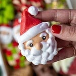 image of a santa meringue that's been made for a christmas cookie box