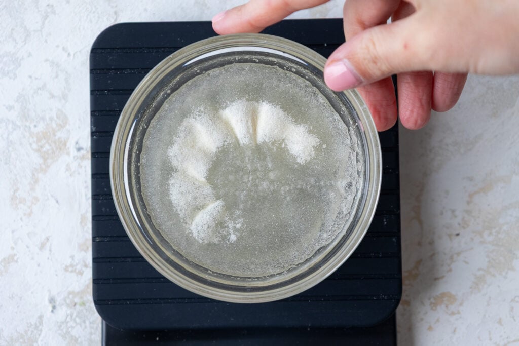 image of gelatin being bloomed