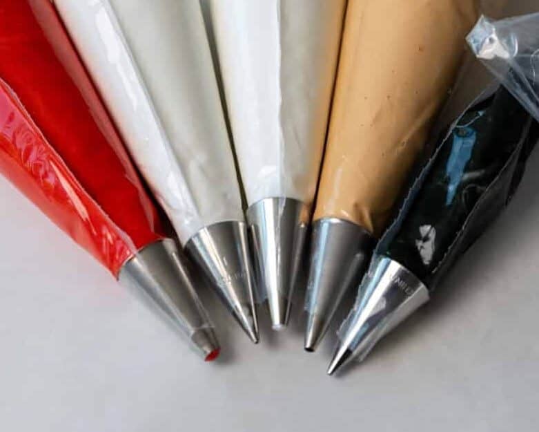 image of meringue that's been colored to make santa meringues