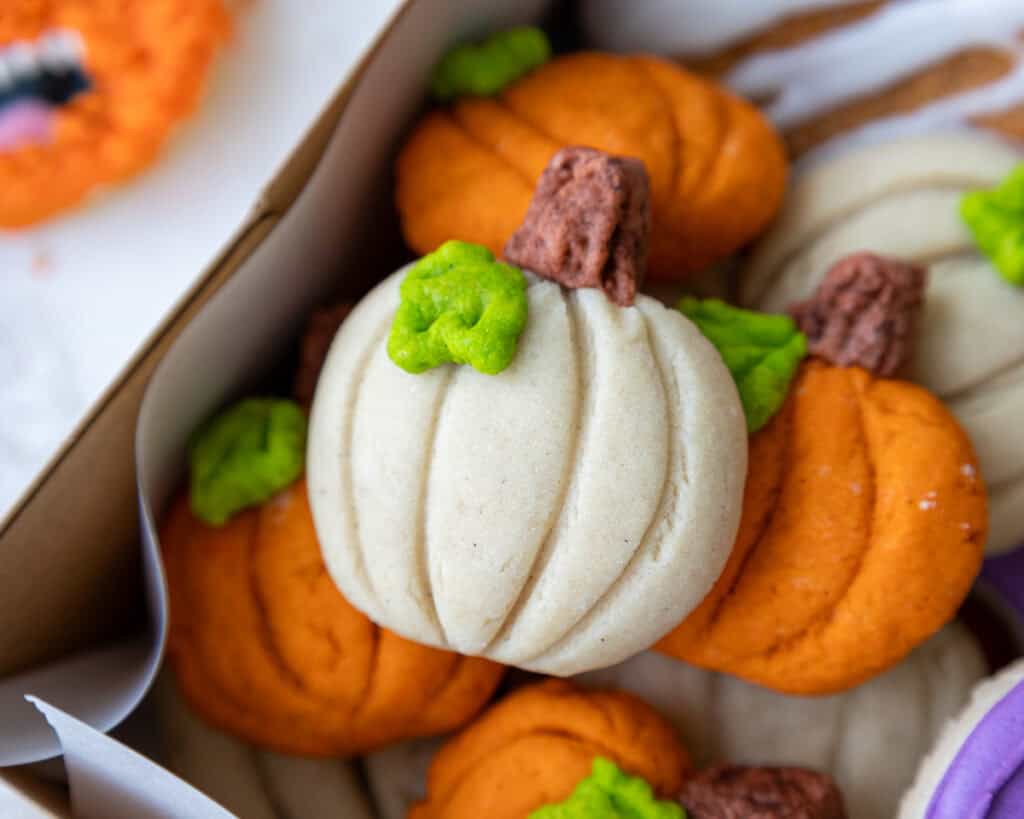 image of cute pumpkin shaped cookies